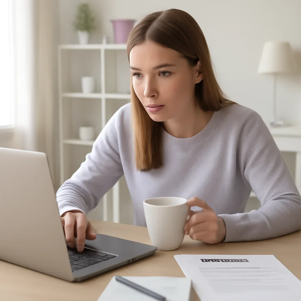 Borrower researching Mortgage Protection Insurance vs Creditor Insurance on a laptop