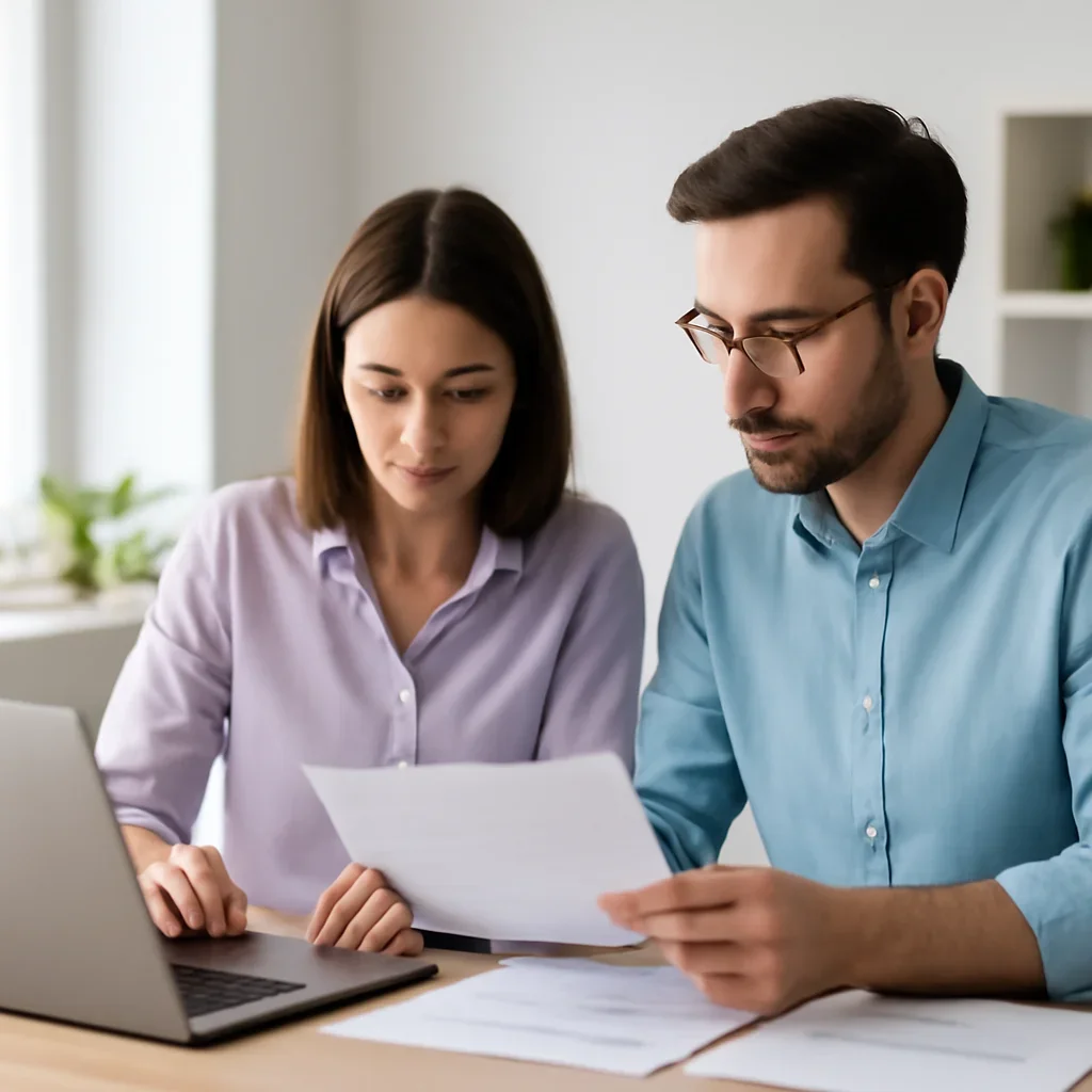 Advisor helping a borrower review Case Studies