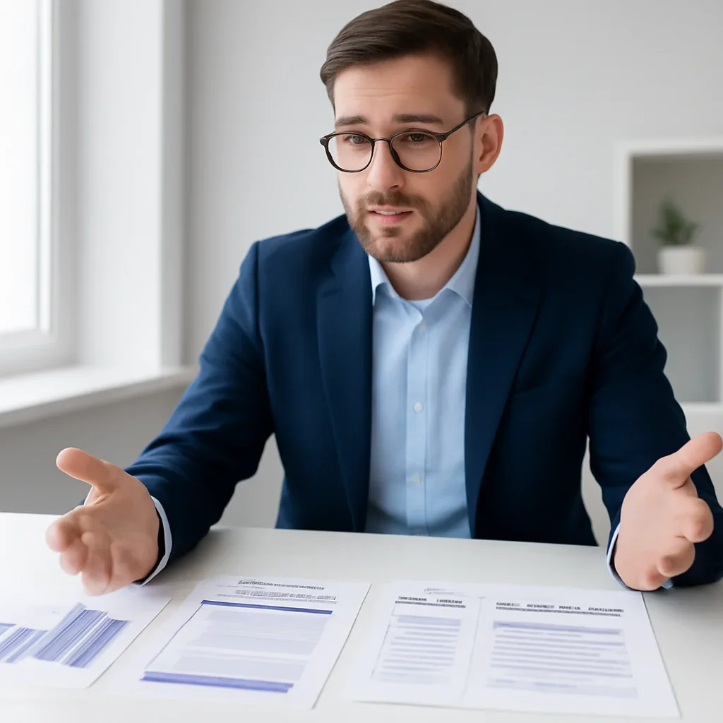 Advisor walking through CMHC vs Sagen vs Canada Guaranty options with a borrower