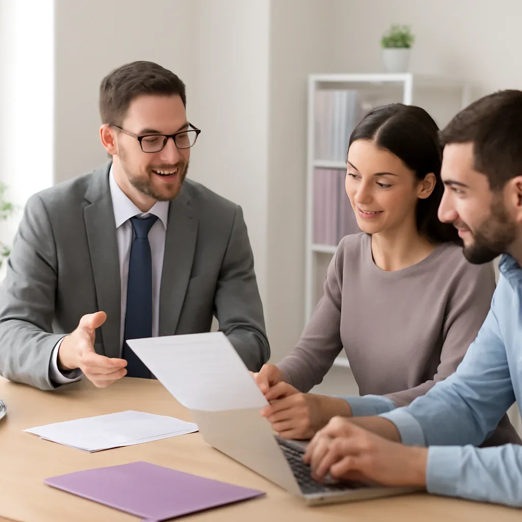 Advisor helping a borrower review Mortgage Insurance