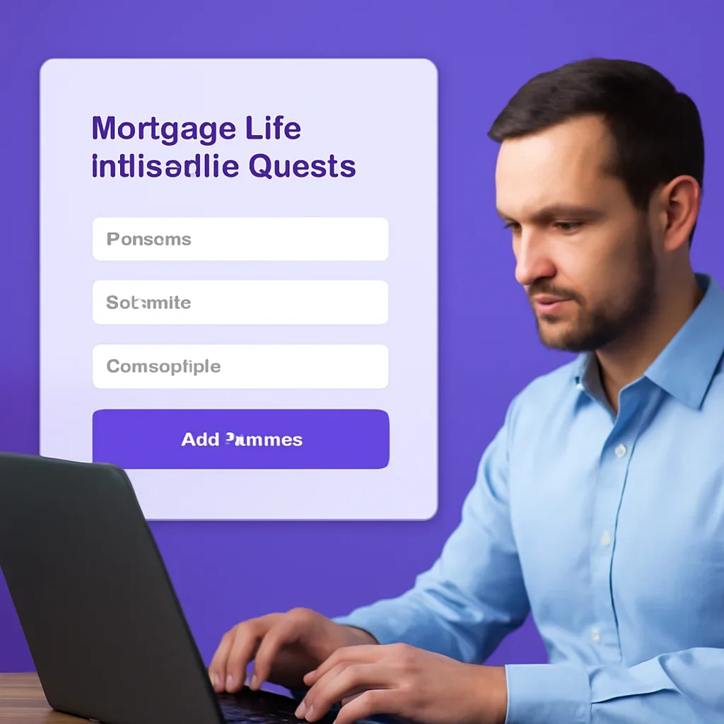 Simple quote request call to action for Mortgage Life Insurance Quotes