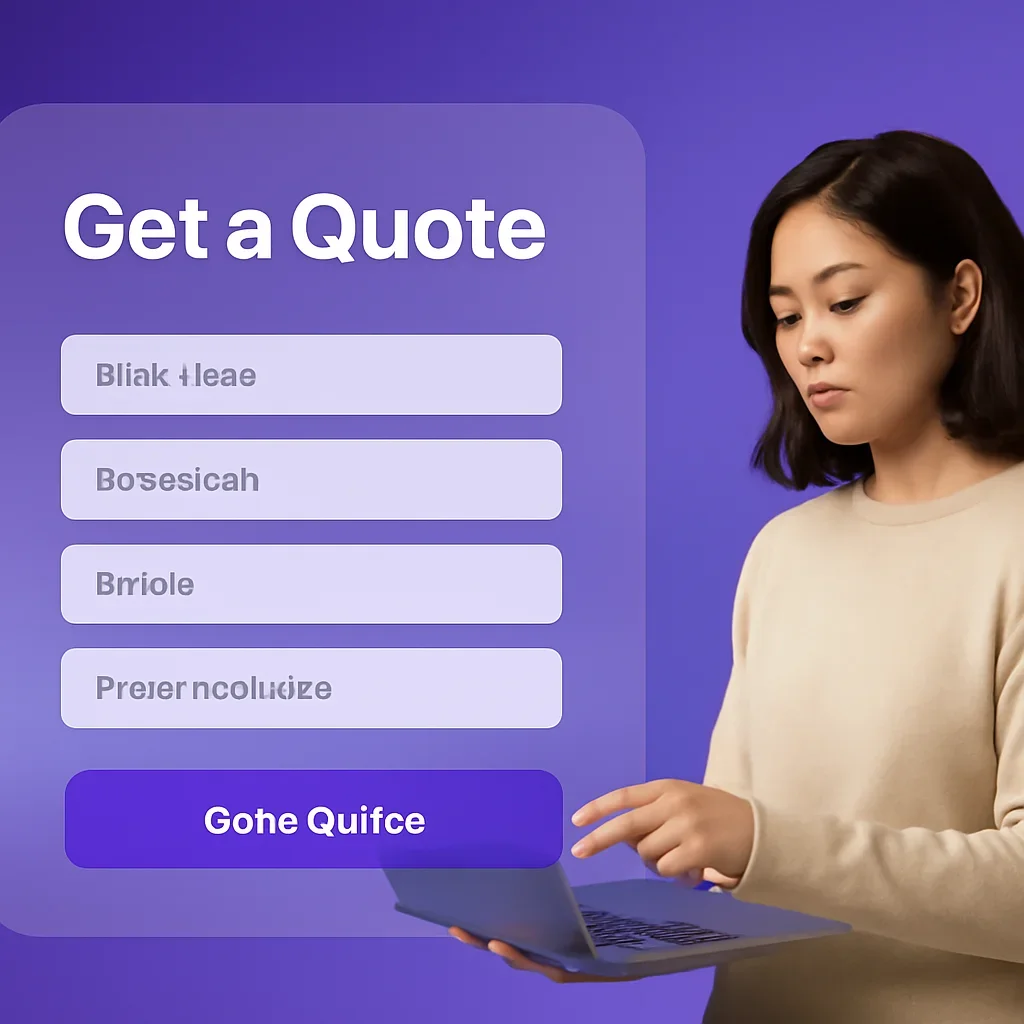 Simple quote request call to action for Get a Quote